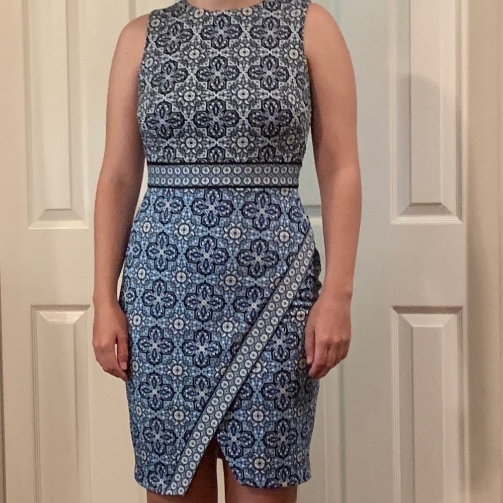 Maggy London Blue Asymmetrical Dress